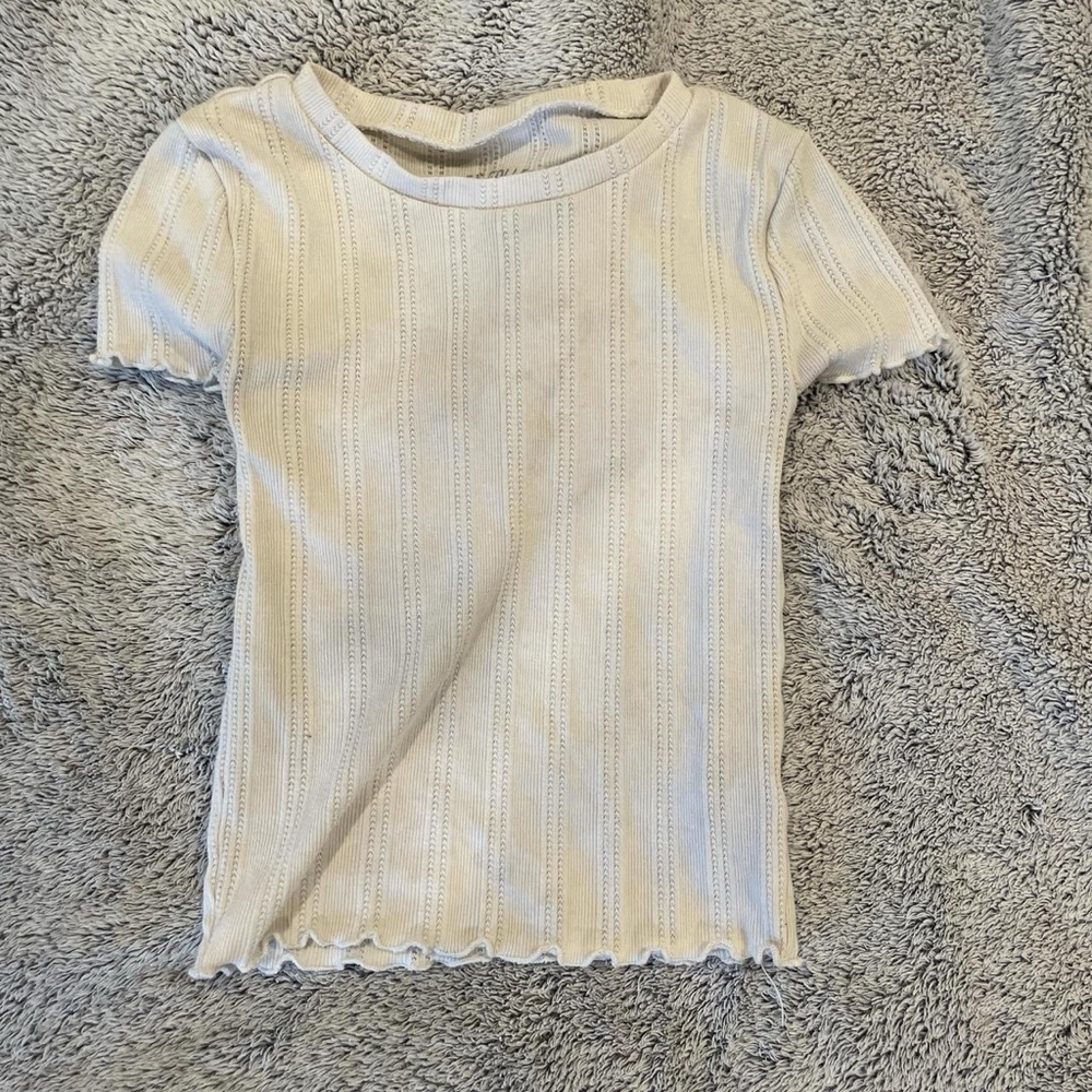 Aeropostale Cream Striped Tank Top